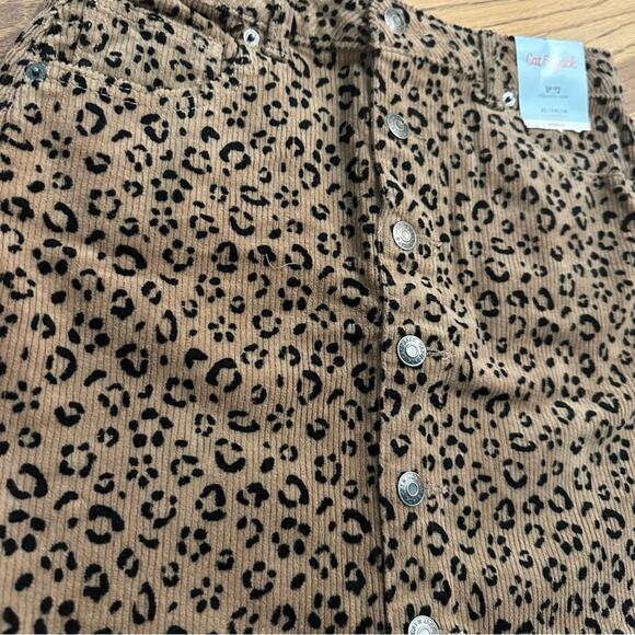 NWT!! Girl's Cat & Jack Leopard Print Skirt- Black/Brown, XL (14/16), Stretch - Picture 3 of 9